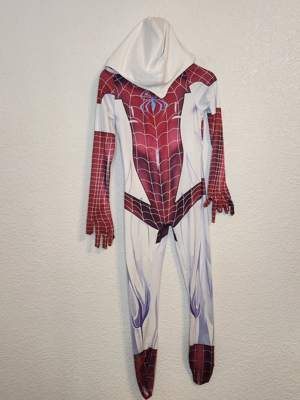 Marvel Spider Gwen White Red Spider-Web Kids Costume BodysuitSize Xs